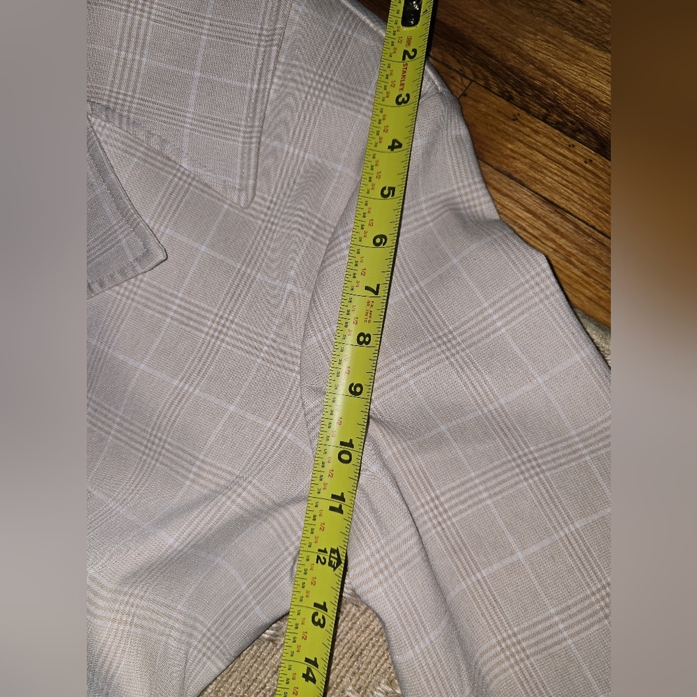bagatelle Beige Plaid Double-Breasted Trench Coat - Picture 15 of 17